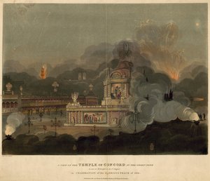 A view of the Temple of Concord in the Green Park by Frederick Calvert
