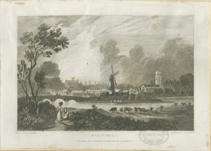 Stafford - South West View: Engraving