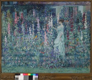 Hollyhocks by Frederick Carl Frieseke