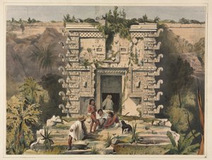Gateway of the Great Teocallis, Uxmal by Frederick Catherwood