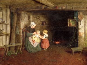 Expectation: Interior of a Cottage with a Mother and Children