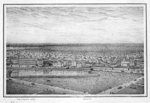 Esplanade Row and Mosque, Panorama of Calcutta, India