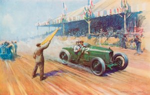 Sir Henry Segrave scoring the first British victory in a Grand Prix with the two-litre Sunbeam on the Tours circuit by Frederick Gordon (after) Crosby