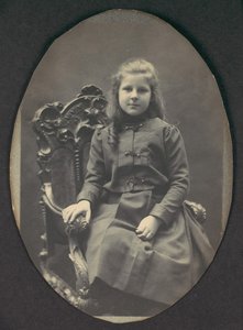 Girl with Ringlets, Seated, Three-Quarter Length, 1890s by Frederick Gutekunst