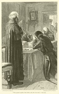 They prayed together both before and after the meal by Frederick John Skill