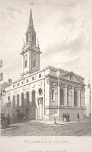 St. Lawrence Jewry, engraving by T. Turnbull