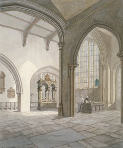 Interior South-West View of the Church of St Helen, Bishopsgate, City of London, 1820