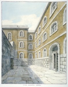 The Chapel Yard in Newgate Prison, Old Bailey, City of London by Frederick Nash