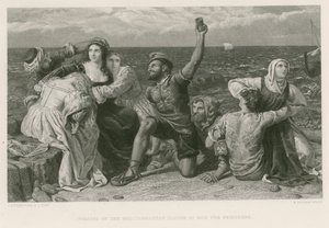 Pirates of the Mediterranean playing at dice for prisoners by Frederick Richard Pickersgill