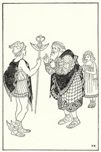 Midas perceived the figure of a stranger standing in the room by Frederick Richardson