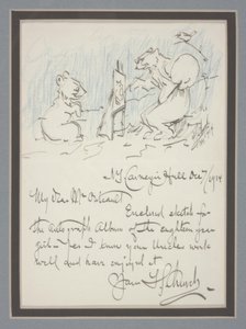 Autograph letter with sketch by Frederick Stuart Church