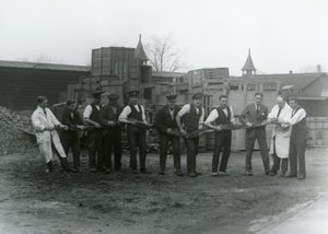 A 20 ft. Long Python Being Carried by Eleven Members of the Zoological Society Staff, London Zoo, 1924 by Frederick William Bond