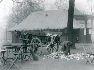 Clearing up after a Bank Holiday at London Zoo in 1924 by Frederick William Bond