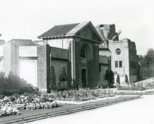 The Reptile House at London Zoo in 1928 with Formal Flower Beds Along the Paths to the Entrance