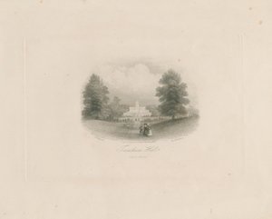 Trentham Hall: engraving (vignetted), nd [c 1843] by Frederick William Hulme