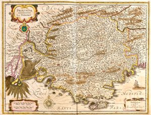 Map of Provence (France) (etching) by Frederick de Wit