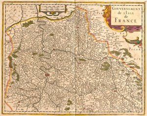 Map of the Ile de France, France by Frederick de Wit