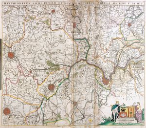Map of the Marquisates of the Holy Germanic Empire and the Lordship of Mechelen (Netherlands) by Frederick de Wit