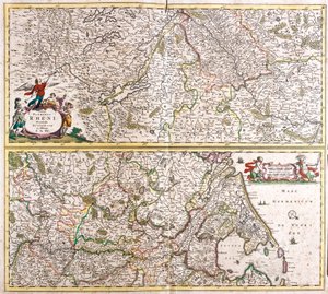 Map of the Rhineland, Germany by Frederick de Wit