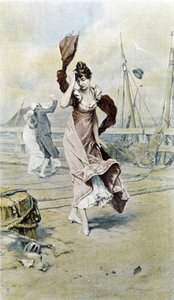 Woman on the Seaside - Allegory of Early Spring, Calendar Illustrated by Hubert Dys by Frederik Hendrik Kaemmerer