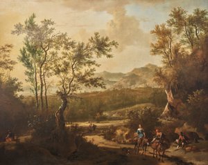 An Italianate Landscape with Riders on a Country Road