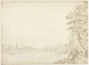View of a City on a River (the Danube?) by Frederik van Valckenborch