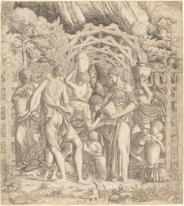 Young Man Drinking Water (Rebecca and Eliezer?) by French 16th Century after Francesco Primaticcio