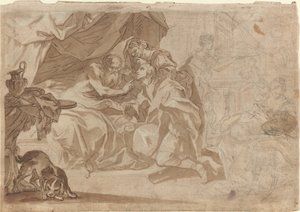 Jacob and Rebecca before Isaac by French 18th Century