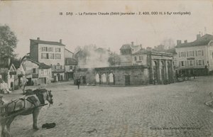 Dax - warm water spring (daily flow: 2400000 litres at 64 centigrade). Postcard sent in 1913 by French Photographer