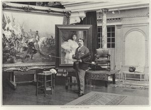 Francois Flameng in His Workshop by French Photographer