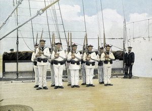 French Navy, Late 19th Century: Rifle Exercise - Bibl. des Arts Deco. by French Photographer