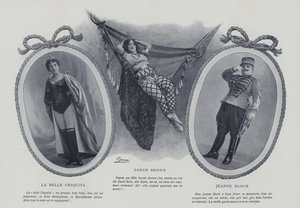 French actresses and singers La Belle Chiquita, Sarah Brown and Jeanne Bloch by French Photographer