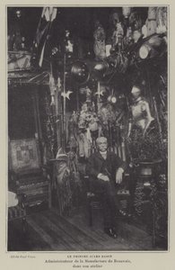 Jules Badin, Manager of the Beauvais Tapestry Manufacture, in his workshop by French Photographer