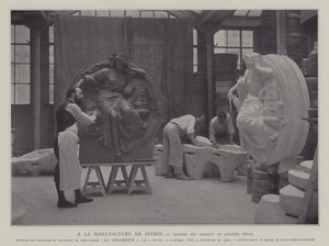 Gallery of large pieces at the Sevres porcelain factory, France