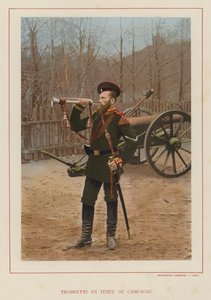 The Russian Army: Trumpeter in Campaign Uniform by French Photographer