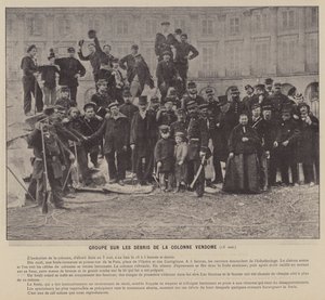 La Commune de Paris, Group on the Debris of the Vendome Column by French Photographer