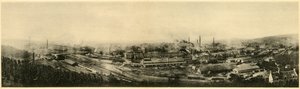 Le Creusot, panoramic view from the Album des Fers et Aciers of the company Schneider & Cie, 1895