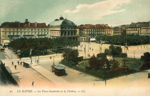 Le Havre, La Place Gambetta, The Theatre by French Photographer