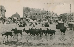 Mers - a part of the beach. Postcard sent in 1913 by French Photographer