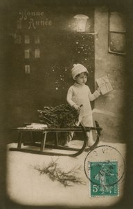 New Year greeting card, 1913 by French Photographer
