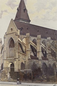 Paris, Church of Saint-Medard, West Porch and Side View by French Photographer