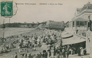 Picturesque Biarritz - Biarritz, Queen of Beaches. Postcard sent in 1913 by French Photographer