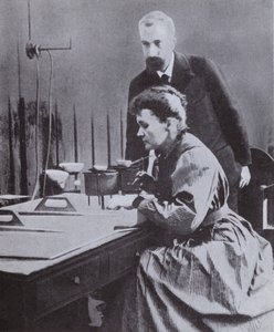 Pierre and Marie Curie, Discoverers of Radium, in Their Laboratory at Paris University, 1898 by French Photographer