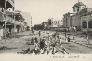 Port-Said, Egypt: Lesseps Street by French Photographer
