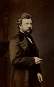 Portrait of Félix-Joseph Barrias, French Painter (b/w photo)