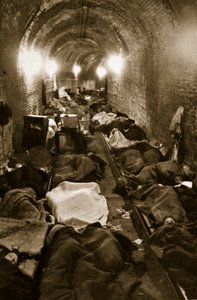 Residents of Le Havre seek refuge in the train tunnels, September 1940
