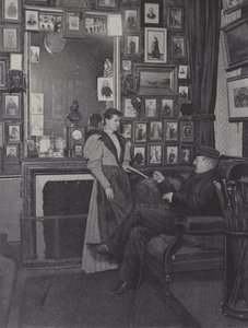 Room in the Palais Garnier in Paris filled with portraits of performers by French Photographer
