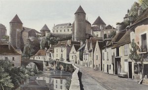 Semur, View Taken from the Right Bank of the Armancon by French Photographer