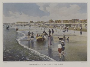 The beach at high tide, Berck-sur-Mer, France by French Photographer