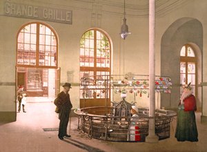 Vichy Spring Water being sold by the glass at the Grande Grille source by French Photographer